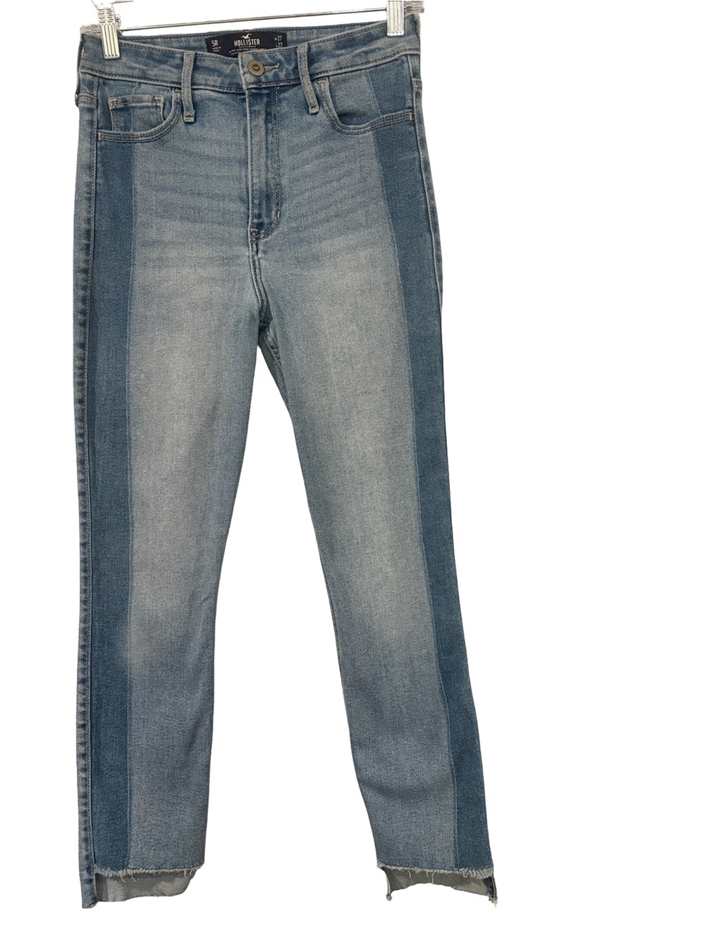 Hollister Two-Tone Light and Medium Blue Straight Leg Jeans skinny ankle size/5R